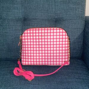 Nanette Lepore Pink Gingham Crossbody Bag